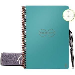 Rocketbook Smart Reusable Notebook Neptune Teal Blue, Letter Size (8.5" x 11")